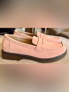 Pink Penny Loafers - Soft Blush Slip-On